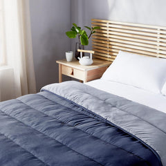 Pikolin Home - Kifordítható paplan 300 G - Nordic kéttónusú töltet - Ágyhoz 90 - kényelmes, meleg, légáteresztő, sötétkék, 135 X 200 cm Paplanok és paplanok Naty Shop