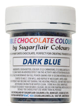 Colorant alimentar Sugarflair Chocolate Colorant alimentar pentru ciocolată, albastru închis - Unt de cacao colorat, Colorant ciocolată pentru colorarea ciocolatei, Praline - 35g
