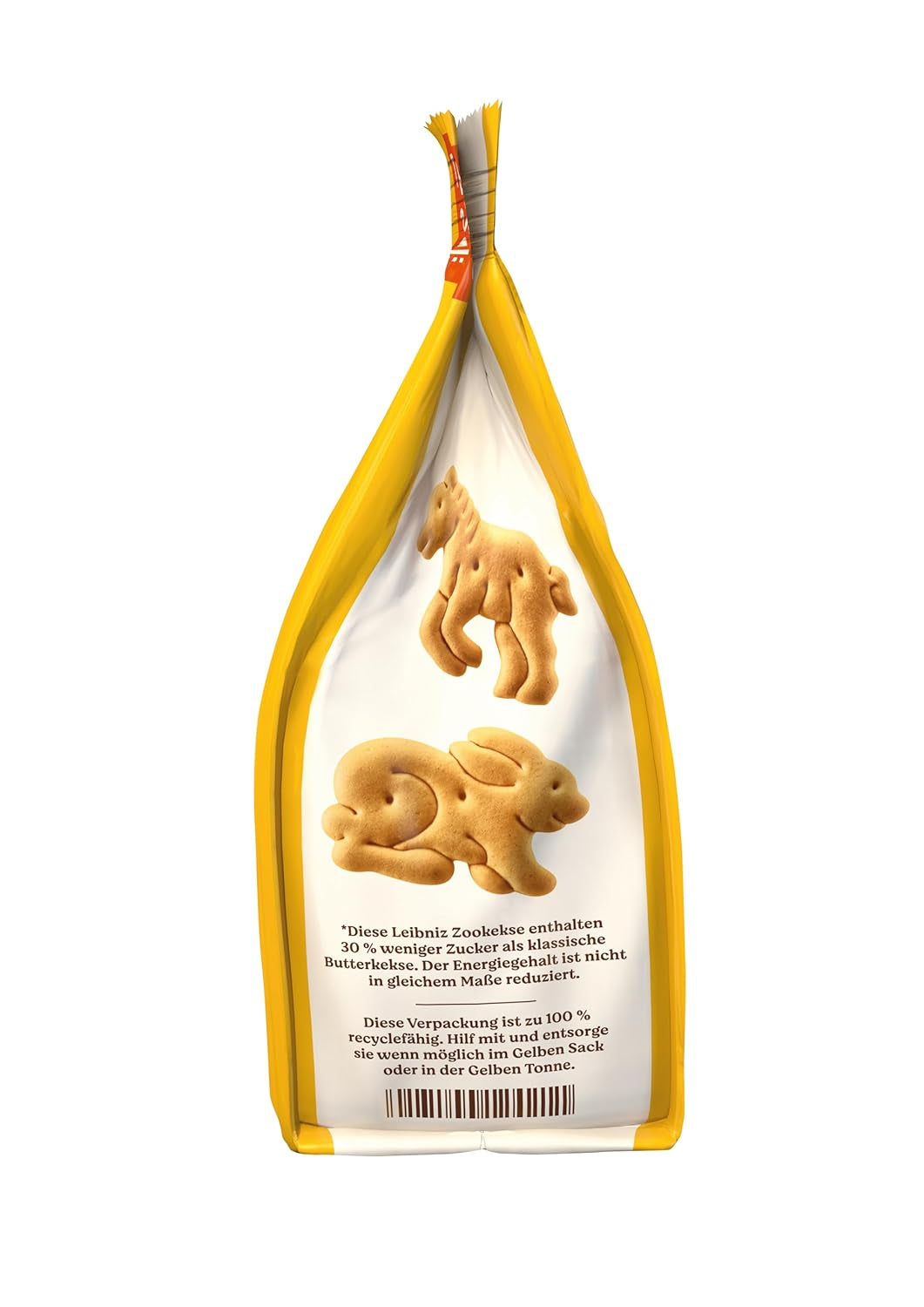 LEIBNIZ ZOO -30% Zahăr, Pachet de 12, Fursecuri cu unt cu motive animale, Fursecuri crocante cu mai puțin zahăr, Pachet vrac pentru stoc sau pentru vânzare (12 x 125 g)