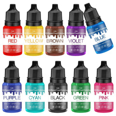 Fettlösliche Lebensmittelfarbe - 10 Farben Ölbasis Lebensmittelfarben Für Schokolade, Süssigkeit, Kuchen, Backen, Macaron - Konzentrierte Food Coloring Für Tortendeko, Buttercream, Fondant - Je 10Ml Naty Shop 10 Ml (10 Er Pack)