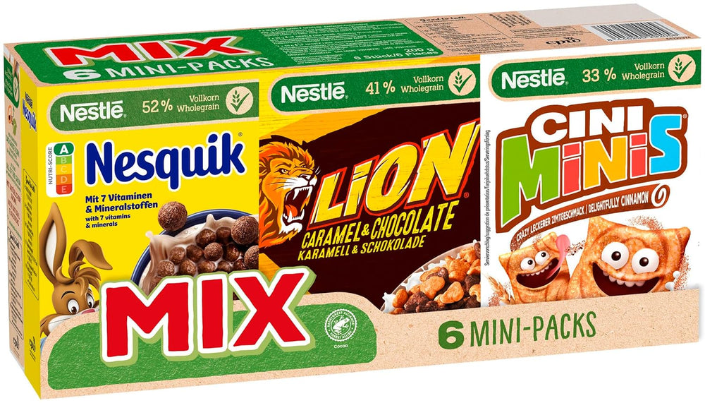 Nestlé Mix gabonapehely mini csomagok, 6 darab, 1 csomag (1x200g-tól 4x30g-ig, 2x40g-ig)