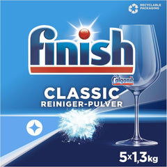 Finish Classic por alakú mosogatószer – foszfátmentes mosogatószer – 6,5 kg, nagy csomag (5 x 1,3 kg) Naty Shop konyhai mosogatószer