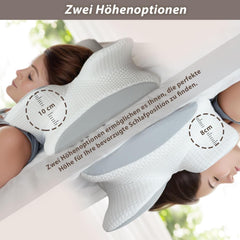 Pernă pentru gât Pernă ortopedică pentru cap Pernă din spumă de memorie Pernă pentru impact lateral - Design ergonomic Cu formă goală Pentru impact lateral, dorsal și abdominal Gri deschis Perne ortopedice cervicale Naty Shop