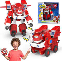 Super Wings Robot Toys - Jett Transformers Játékautók Játék teherautók Avec Mini Jet Avion Jouets Pour Enfants 3 4 5 Ans, Red akciófigurák Naty Shop Jett A
