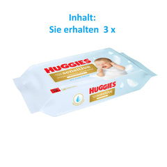 Huggies Pure Extra Care Sensitive baba törlőkendők, 99% víz, műanyag mentes, illatanyag mentes