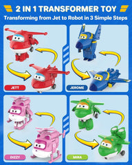 Super Wings Transform-A-Bots World Airport Crew - 1. sorozat - Crew Collector's Pack - 15 játékfigura - 2"-es akciófigurák Naty Shop