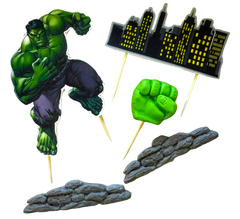 Hulk ehető tortadekoráció – 5 darabos szett cukrászmassza figurákból