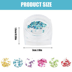 EYVRPAU 6 Stück Nail Art Flowers Set Decoration,Gelnägel Zubehör 6 Farben,Nail Art Aufkleber Trockene Blumen Kit Getrocknete Blumen Zubehör Set DIY Nageldekoration