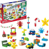 MEGA Pokémon Adventkalendar, Ferienkalender mit 202 Teilen, 2 posierbaren Figuren und Zubehör, für Kinder, GYG99