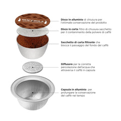 Caffè d'Italia, Schachtel mit 12 Kapseln, Haselnussgeschmack, kompatibel mit -Maschinen mit geschlossenem System, 100 prozent Aluminium (Packung mit 4)