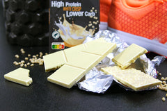 frankonia CHOCOLAT POWER MOTION hozzáadott cukor nélkül - Ropogós fehér csokoládé magas fehérje- és alacsony szénhidráttartalommal, 90 g