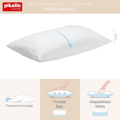 Pikolin Home Pachet de 2 perne din fibre hipoalergenice, acoperire exterioară din bumbac cu tratament anti-acarieni - fermitate redusă, fundul gurii de dormit, 60 cm, 60 X 40 cm Perne standard Naty Shop