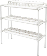 Háromrétegű hidroponikus termesztőkészlet 90/108 ültetési hellyel és vízszivattyúval, PVC talajmentes növénytermesztő rendszerekkel, hidroponikus termesztőkészletekkel zöldségekhez és gyümölcsökhöz (108 ültetési hely)