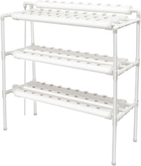 Háromrétegű hidroponikus termesztőkészlet 90/108 ültetési hellyel és vízszivattyúval, PVC talajmentes növénytermesztő rendszerekkel, hidroponikus termesztőkészletekkel zöldségekhez és gyümölcsökhöz (108 ültetési hely)