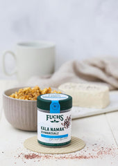Fuchs Gewürze - Kala Namak - Schwarzsalz - Gewürzsalz für veganes Rührei - natürliche Zutaten - 100 g in wiederverwendbarer, recyclebarer Dose