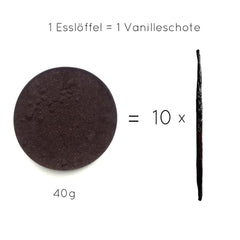 Prémium vaníliapor valódi vaníliababból, természetes, cukormentes, adalékanyagok nélkül, méltányos kereskedelem, vegán (40 g doboz nélkül) a Vanilla Campaign® Flavours Naty Shopból