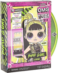 L.O.L. Meglepetés! OMG Remix Rock BHAD GIRL Modepuppe mit 15 Überraschungen - mit Schlagzeug, Outfit, Schuhen, Bürste, Puppenständer, Songtext-Magazin & Plattenspieler-Paket - Für Mädchen ab 4+ Jahren
