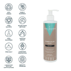 Valquer Power Color Mask formulare vegană și fără silicon Dă culoarea părului 290 ml negru Masca de par Naty Shop