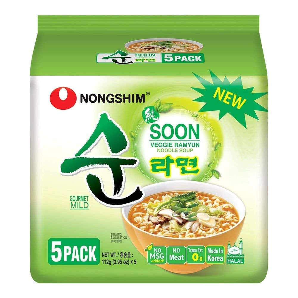 NONGSHIM - Soon Veggie Ramyun instant tészta - 6 x 112 g - Több csomag