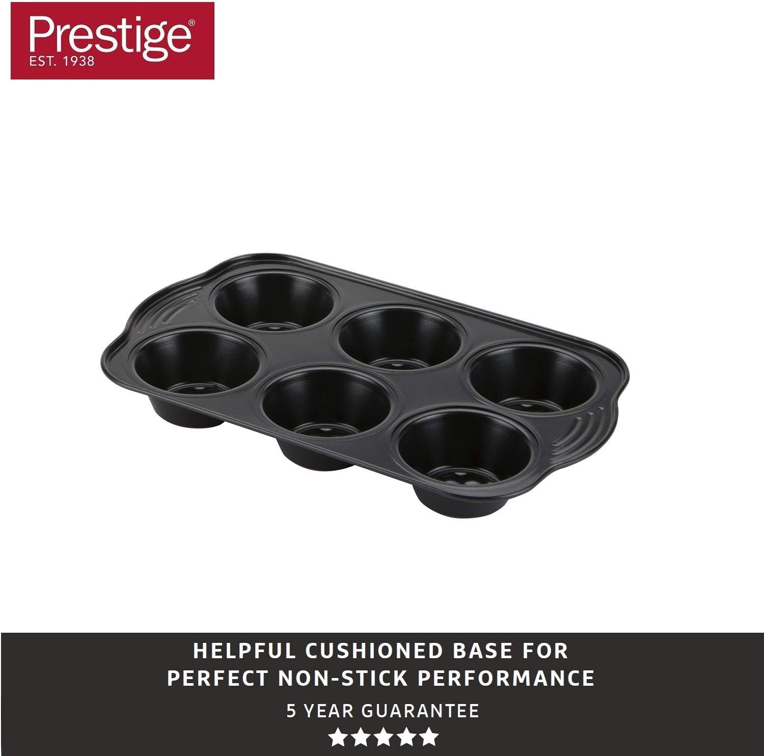Prestige 48227 Aerolift Muffin Zinn, Carbon Steel, Schwarz Matrite si tavi pentru copt Naty Shop