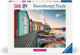 Ravensburger Puzzle 12000847, Locuri scandinave - Boathouses în Smøgen, Suedia - puzzle jigsaw de 500 de piese pentru adulți și copii de peste 12 ani Puzzle Naty Shop Titlu implicit