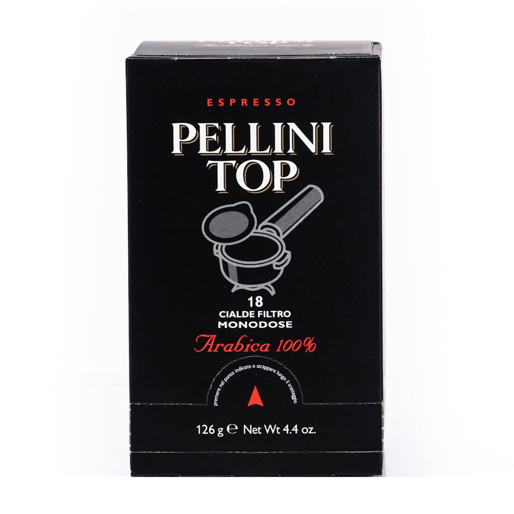 Pellini Caffè, Espresso Pellini Top 100% Arabica - 6 Packungen mit 18 Pads (6x126 g, insgesamt 108 Pads)