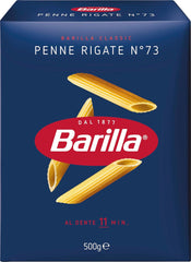 Pasta Barilla Classic Penne Rigate Nr. 73 kiváló minőségű durumbúzából, mindig al dente (1 x 500 g)