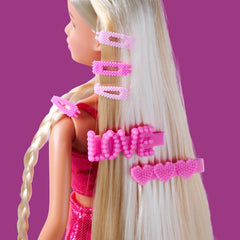 Simba Steffi Love Dream Hair – Ankleidepuppe mit extra Langen Haaren, inkl. Haarclips & Kamm, rózsaszín csillogó, 29 cm vastag, Frisierpuppe für Kinder ab 3 év