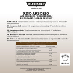 Orez Arborio italian artizanal, orez cu bob mare și amidon, ideal pentru supe, risotto și salate de orez, ambalat în vid în 2 saci de 1 kg