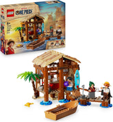 LEGO ONE PIECE Windmühlendorf-Hütte - Spielzeug mit Boot, Jungen Ruffy, Shanks & Makino Minifiguren sowie Zubehör - inkl. Steckbrief - Anime-Geschenk für Jungen, Mädchen & Fans ab 8 Jahren - 75636