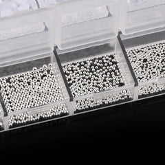 Nail Art Strasssteine 1 Schachtel, Nail Charms, 12 Typen Weiße Perlen Für Nägel, Flatback Rhinestones, Klein Edelstahl-Perlen, Nagel Deko, Nagel Zubehör