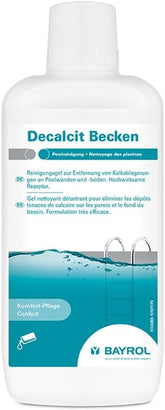 BAYROL Decalcit medencetisztító gél 1 L vízkőlerakódások eltávolítására a medence faláról és padlójáról - Rendkívül hatékony formula - Oldja a makacs szennyeződéseket, vízkövet és fémlerakódásokat