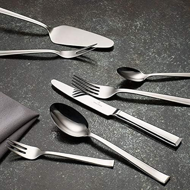 Villeroy & Boch – Victor Besteckset 68 Teilig Für 12 Personen Silber/Platin, Spülmaschinenfest, Rostfrei, Tafelbesteck, Besteck Set, Essbesteck, Gabel, Löffel, Messer, Küchen Besteck Set, Edelstahl Bucatarie Naty Shop