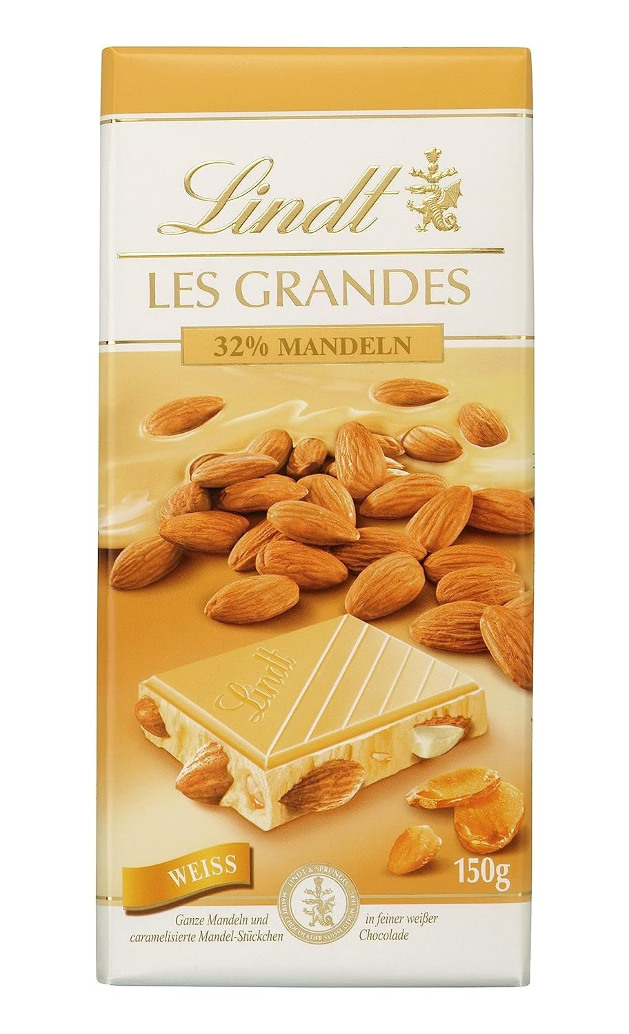 Lindt Chocolate Les Grandes Mandel, 150 grame Bomboane de Ciocolata Naty Shop Default Title
