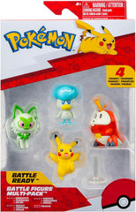 Pokémon PKW3402 - Csatafigura Multipack - 4-es csomag Pikachu, Croc, Kwaks, Felori, hivatalos részletes figurákkal, egyenként 5 cm-es akciófigurákkal Naty Shop