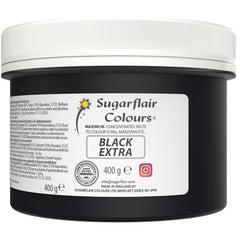 Colorant alimentar Sugarflair Max Concentrated Black, colorant alimentar foarte concentrat pentru marțipan și fondant, colorant pastă Max Concentrate - 400 g