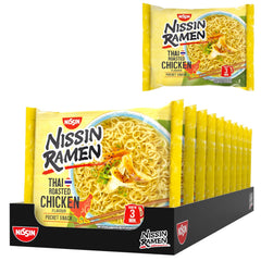 Nissin Ramen - Thai sült csirke 10 csomag ázsiai stílusú instant tészta thai recept Gyors és egyszerű ázsiai étel (10 x 65 g)
