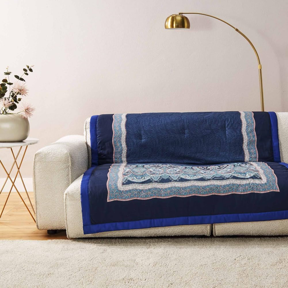 BASSETTI bumbac carouri SABBIONETA culoare BLUE B3 dimensiunea 135X190 Plapumi si pilote Naty Shop