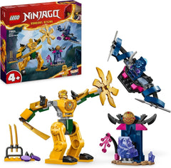 LEGO NINJAGO Arin's Battle Mech, nindzsa játék 4 évesnél idősebb gyermekek számára figurákkal, beleértve. Éger mini katanával, akciófigurákkal és mechekkel, kis ajándék fiúknak és lányoknak 71804 Építőkészletek Besuche den LEGO-Store Single