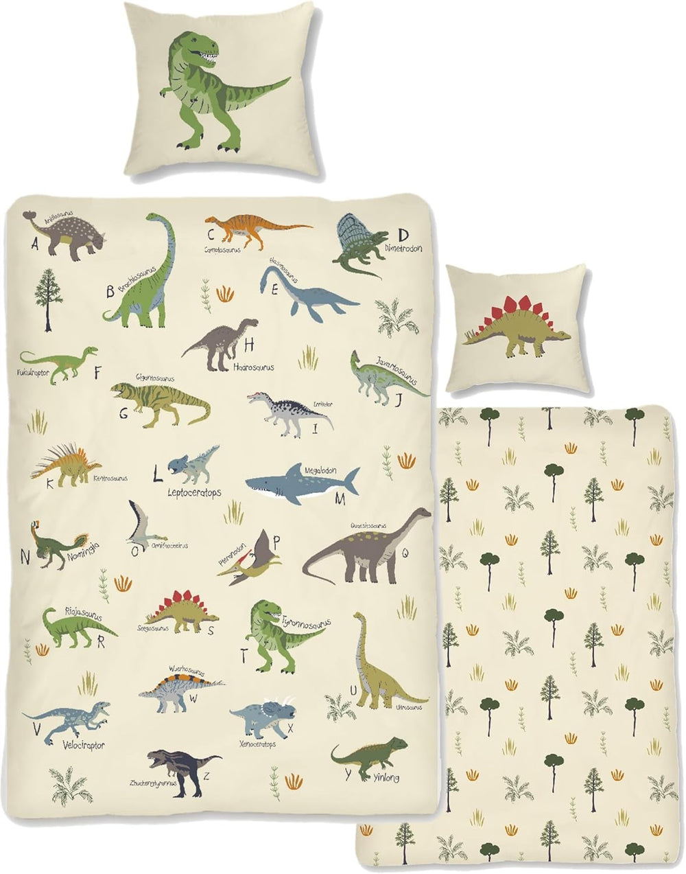 Skybrands Dino Bedtuchen 135X200 Jungen Bedtuchen Dinosaurier Baumwolle 2Tlg Kinder Bedtuchen Dinosaurier 135X200 + Beutel Naty Shop alapértelmezett cím