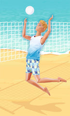 Steffi Love Beach Kevin, Kevin fürdőruhában pólóval és röplabdával, teljesen mozgatható, 30 cm-es játszóbaba, 3 éves kortól, fehér Naty Shop Dolls