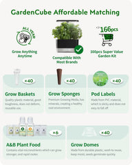 166 részes hidroponikus kapszulakészlet: Növénykészletek bármit termeszteni – termesztőszivacsokat, termesztőkupolákat, A&B növényi élelmiszercímkéket – hidroponikus kiegészítők a legtöbb számára