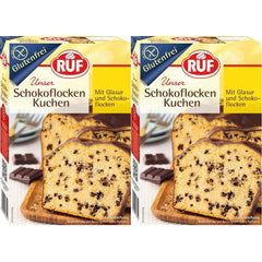 RUF Glutenfreier Schokoflocken-Kuchen Mit Kakaoglasur Und Schoko-Stückchen, Fluffig Und Schokoladig, Glutenfreier Kuchen, Zöliakie Geeignet (Packung Mit 2) Naty Shop 455 G (2 Er Pack) Schokoflockenkuchen