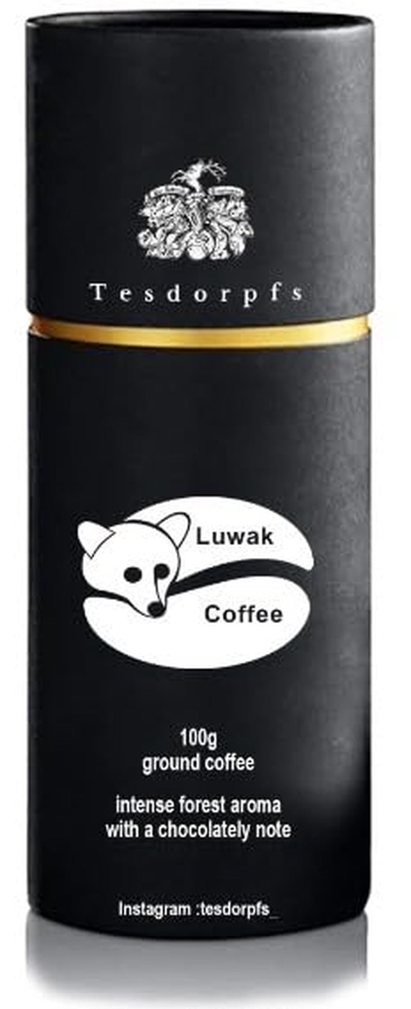 Tesdorpfs 100% Kopi Luwak Arabica Kaffee | City Roast Civet Coffee 100g | Kaffeebohnen oder gemahlen | Kaffeespezialität als Geschenk für Kaffeeliebhaber von Tesdorpf (Ganze Bohnen)