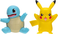 Pokémon PKW3586 - Csatafigura csomag - Pikachu és Schiggy hivatalos részletes figurák 5 cm-es akciófigurák Naty Shop Pikachu és Schiggy