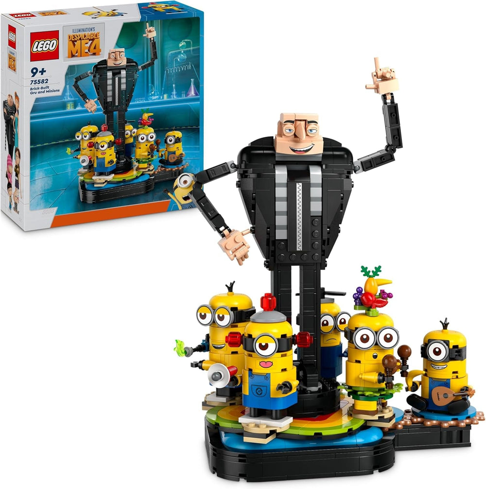 LEGO I - Pur și simplu Incorigibil 4 Gru și Minionii Cărămizi, personaje de film de jucărie dansatoare pentru a construi, juca și expune, cadou pentru băieți și fete 75582 Seturi de constructie Besuche den LEGO-Store Titlu implicit