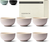 Set de boluri pentru cereale KIVY - 6 x 850ml - Boluri mari, supe și terci - Bol pentru supă - Bol - Boluri pentru cereale - Boluri pentru supă - Set de boluri - Bol ceramic pentru cereale (alb crem, boluri)