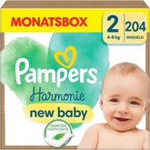 Pampers Baba pelenka 2-es méret (4-8 kg) Harmony, Gyengéd bőrvédelem és növényi alapú összetevők, 204 db Mother and Baby Naty Shop