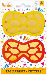 , 0255136 Karnevalmasken-Ausstechformen-Set, Das ideale Set zur Herstellung von Fondant- oder Gummidekorationen, Made in Italy, Eredeti dizájn. 2 Stück-Packung.