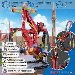 fischertechnik 569019 Advanced Crazy Rides - Bausatz Freizeitpark, Baukasten mit Karussell und Free Fall Tower, Kinder ab 8 Jahre
